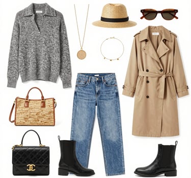 A vibrant display of assorted bazar items including clothes, shoes, and accessories arranged neatly on shelves.