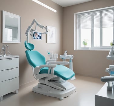 Smiling family at dental clinic with modern equipment