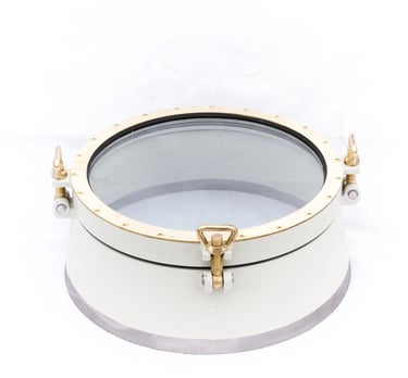 Large 450mm opening porthole Steel and brass