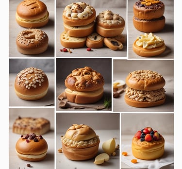 Shelves stocked with a variety of packaged snacks and treats in bright packaging.