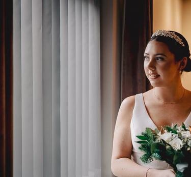 Bride and groom sharing a quiet moment after ceremony in Leeds – wedding photography and film by The