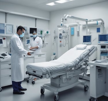 A caring obstetrician consulting with a smiling pregnant woman in a bright clinic.