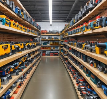 a group of red and black tools on a white surface