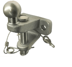 Towbar accessories including towball, mounting bracket, and electrical components.