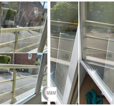 avant apres nettoyage de fenetres encrassé chez particulier m&m services pro rouen