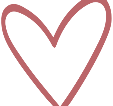 A transparant heart with a red outline