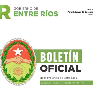 Publicar aviso boletín oficial entre Ríos