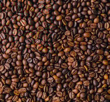 Granos de café tostados de alta calidad, producidos por una cooperativa agrícola colombiana