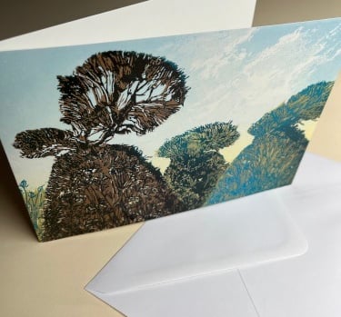 Great Dixter Peacock Garden greetings card