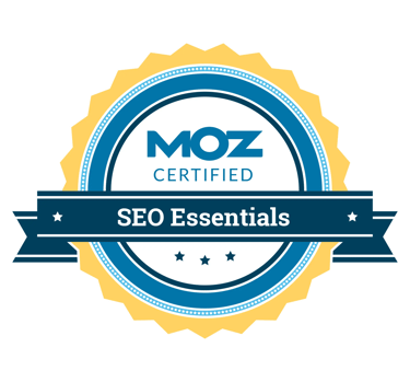 a certified seo company logo with the words moz certified seo