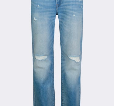 Distressed vintage light blue jeans