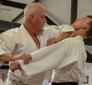 Sensei Dave Kershaw 8th Dan demonstrates empi uchi