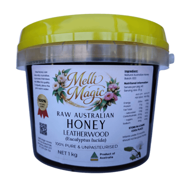 raw tasmanian leatherwood honey 1kg tub