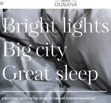 Duxiana hotel website screengrab