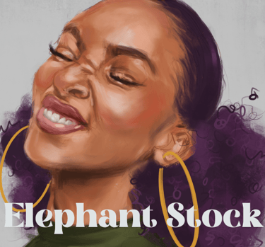 Illustration of African American woman smiling
