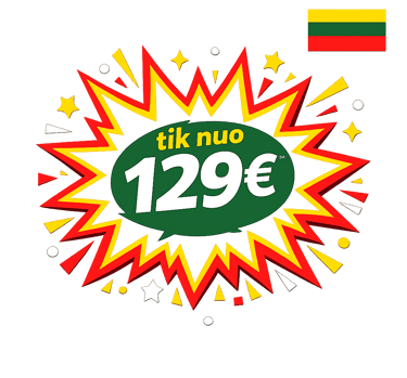 kaina tik nuo 129 eurų grupei