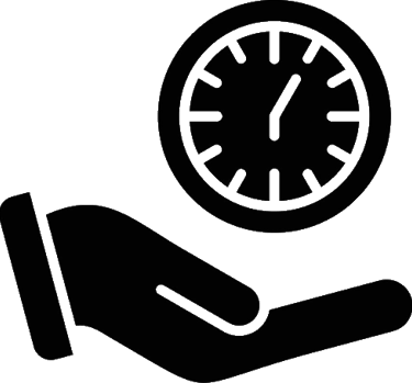 Clock icon for the value: On-Time, Every Time.
