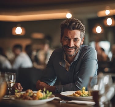 brown and white food on black ceramic plate