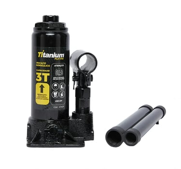 Macaco Hidráulico Garrafa 3 Toneladas Para Carro Titanium Platina