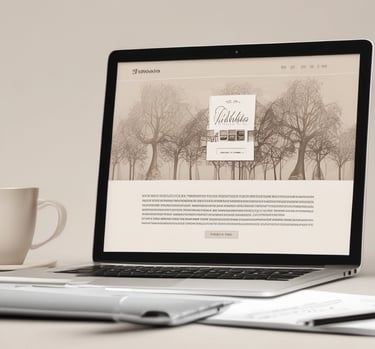 A sleek laptop displaying a visually appealing website design on its screen.