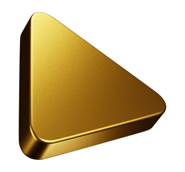 a golden triangle shaped object with a gold triangle