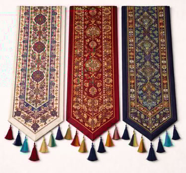 Decorative embroidered table runners