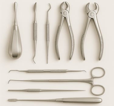 Dental surgical instruments for oral procedures