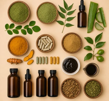 Herbal extracts, botanical powders and natural wellness ingredients