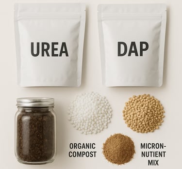 Urea, DAP and organic fertilizers for crop nutrition, export quality inputs