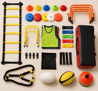 Professional football and rugby training equipment