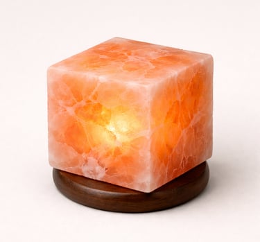 Cube Himalayan salt lamp modern geometric décor lighting