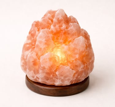 Organic Himalayan salt lamp natural handcrafted stone lighting décor