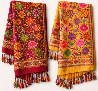 Embroidered Phulkari shawls Pakistan