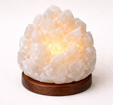 White crystal Himalayan salt lamp premium décor lighting