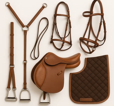 Equestrian leather saddles, bridles and riding gear, export quality horse tack