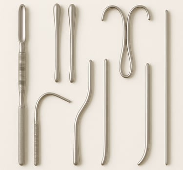 Probing and dilating medical instruments for diagnostic and surgical use