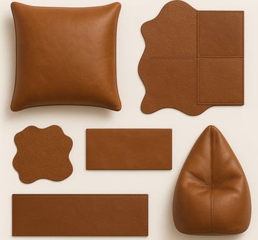 Leather furniture and home decor items, premium export quality leather furnishings