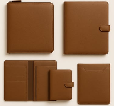 Custom leather corporate gifts and office accessories, branded export quality items