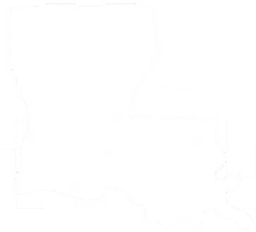 White Louisiana state outline representing breeder location