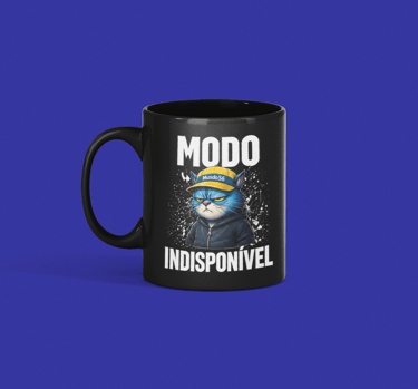 Canecas de Ceramica Premium Bad Mood Colleccion Modo Indisponinvel preta