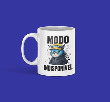 Canecas de Ceramica Premium Bad Mood Colleccion Modo Indisponinvel branca