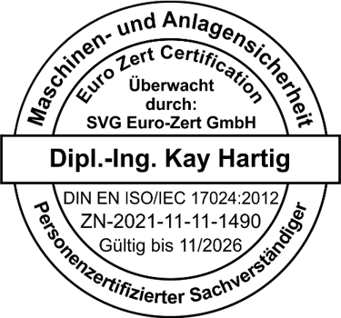 personenzertifizierter Sachverständiger DIN EN ISO/IEC 17024:2012 Maschinensicherheit Konformitätsbewertungsverfahren S