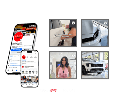 a phone screen showing a picture of a woman in a pink dress