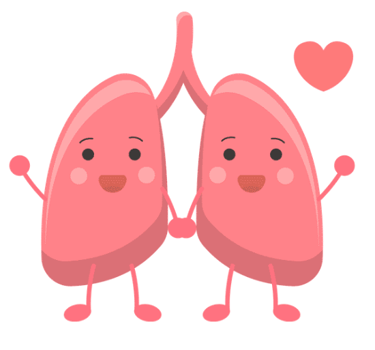 two lungs smiling