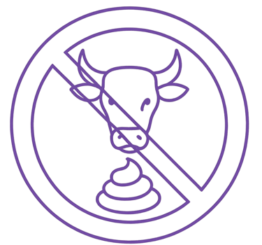 no-bullshit icon depicting a bull and a poo emoji inside a circle with a line through it