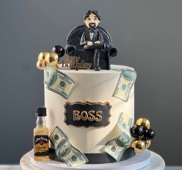 Custom Cake with fondant topper and edible image