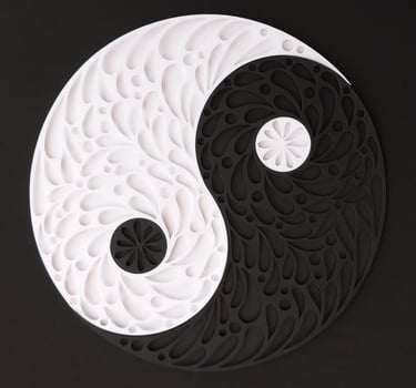 Yin Yang ton sur ton ajouré