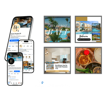 a phone screen showing a picture of a hotel room