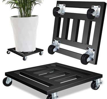 a planter with a potted plant in it