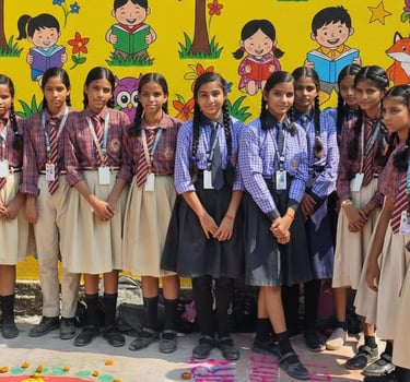 Rangoli celebration at Vishwa Bharati Shiksha Sadan.